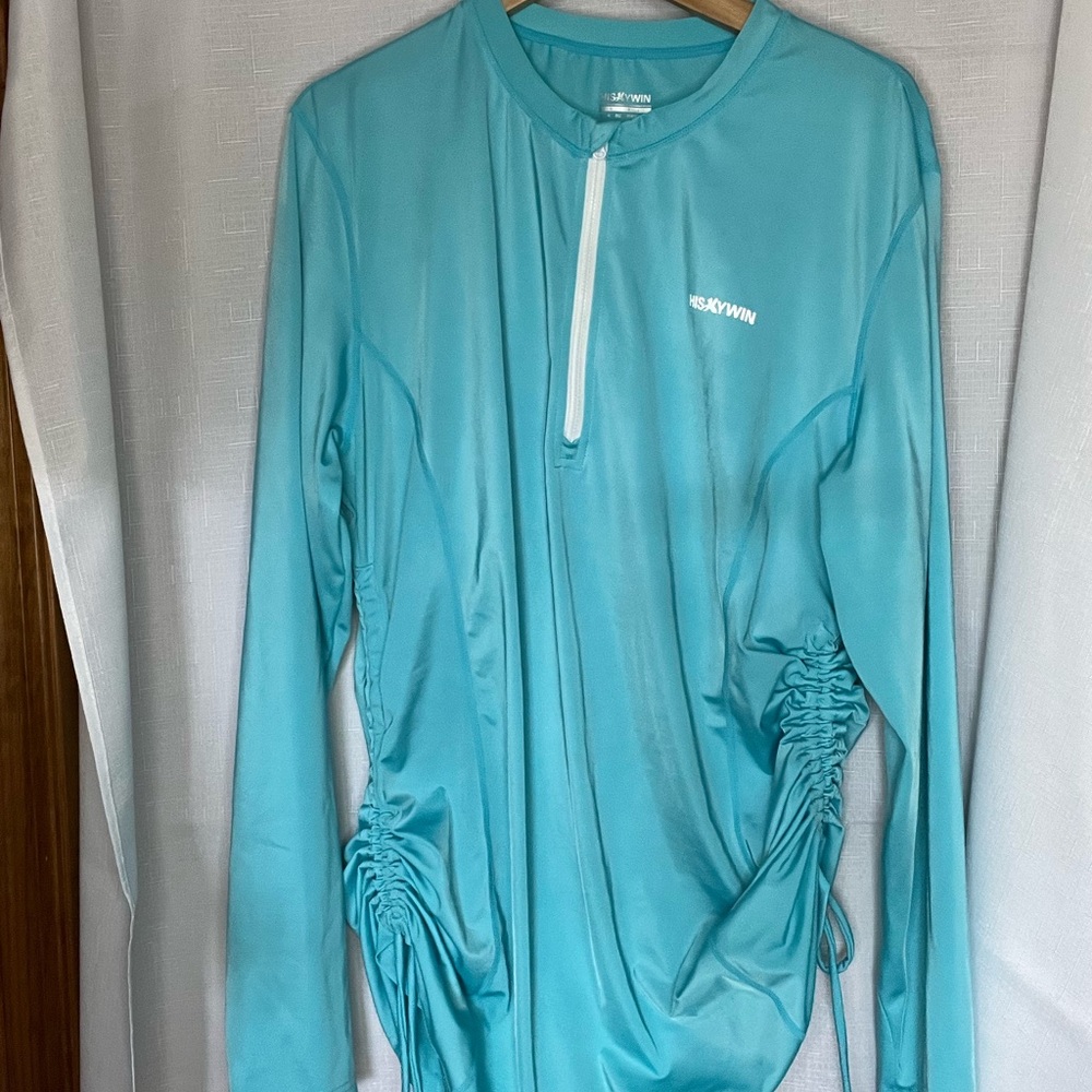 Teal Long Sleeve Rash Guard Top Size XXL/16 Never Worn